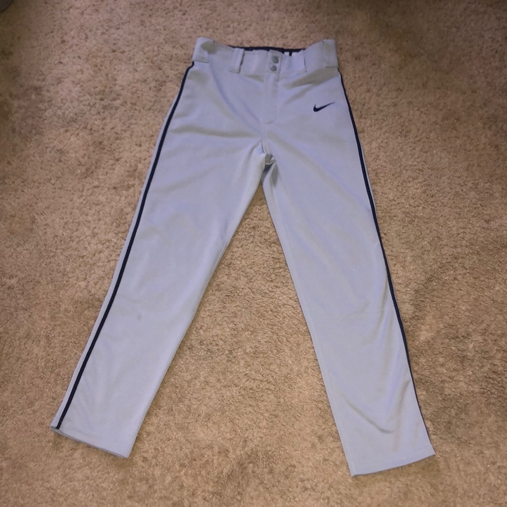 Nike Baseball Pants Grey with Navy Stripes, Boys Large